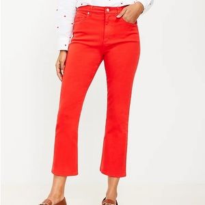 Loft kick crop red jeans (not very stretchy) (high waist)